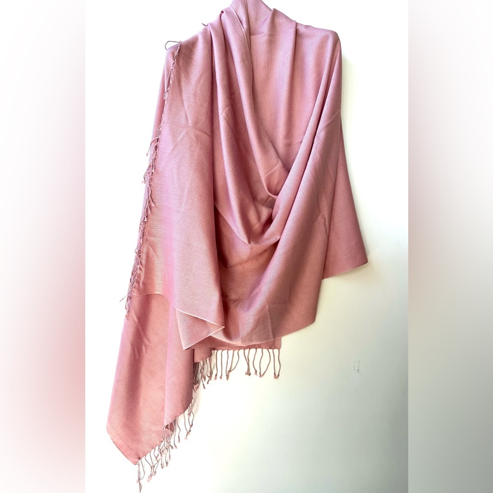 Sutton Studio 55% Cashmere 45% Silk Elegant Pink Women's Shawl, Wrap, 83”x31”